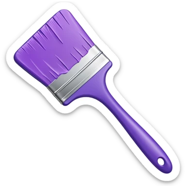 Paint brush with purple paint in the end of the brush  sticker