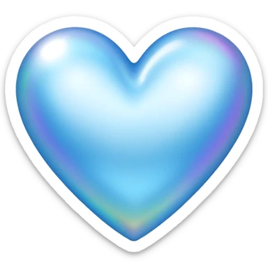 Blue azure pearly heart sticker