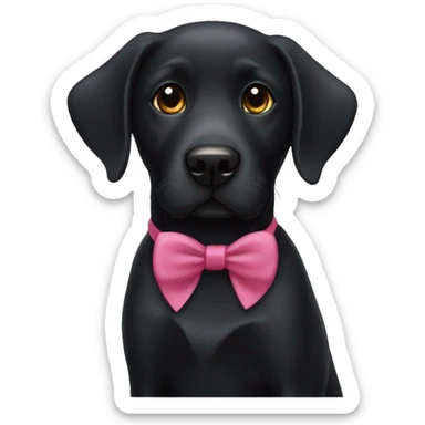 black lab with bow sticker
