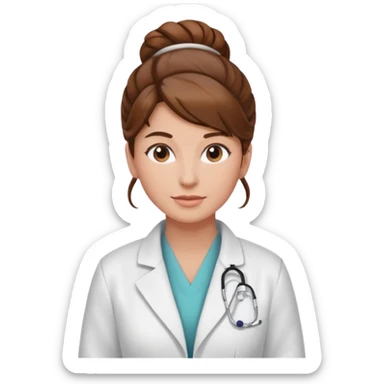 healthcare instructor standing up brown hair updo sticker