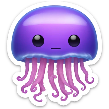 Jellyfish blue pink purple with Be Still in a tentacle  sticker
