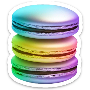 Realistic metallic silver macaroon with gradient colorful filling  sticker