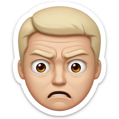 face showing both anger and disappointment, with furrowed brows, downturned mouth, and a frustrated, let-down expression sticker