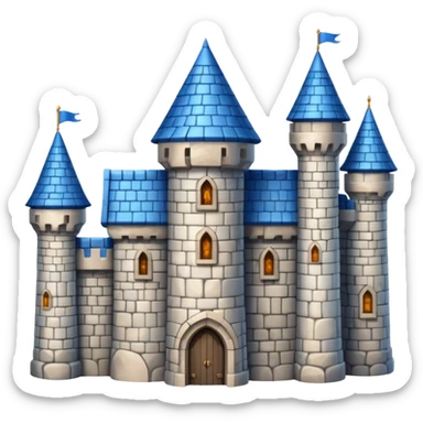  Castle with blue roof 3d with texture sticker