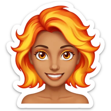 Cara sonriente con ojos de fuego  sticker