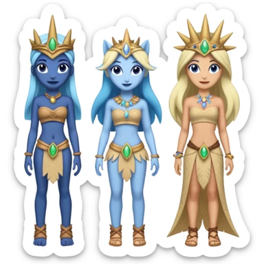 Plagg-Tiki-Spike-Trixie-Celestia-Luna-hybrid-fusion (full body) sticker