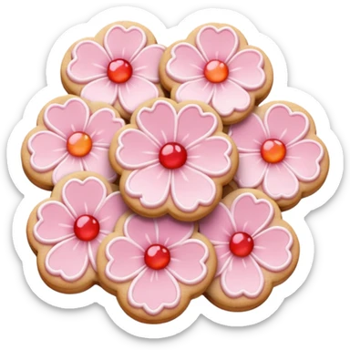 Cherry blossom shaped cookies  sticker