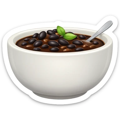 white bowl with thick black bean sauce, shiny sticker