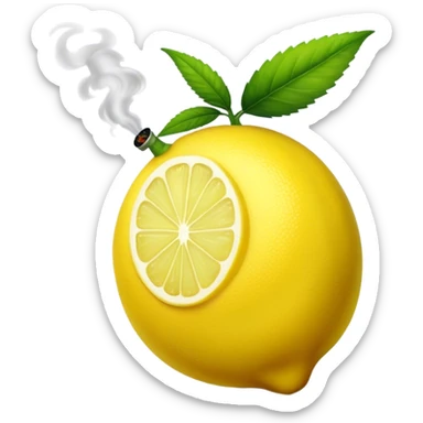 Lemon smoking marijuana sticker