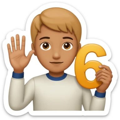 Person holding 67 sticker