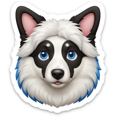 Black and white Australia Sheppard dog with blue eyes  sticker