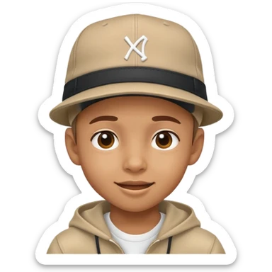 kid with a hiphop hat, cheerful expression sticker