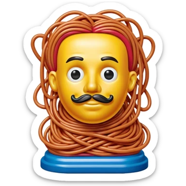 Jeff Koons style spam spaghetti art bust sculpture  sticker