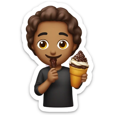 Zemmour qui mange une glace au chocolat noir qu’il aime pas sticker