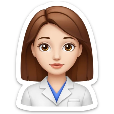 Esthetician girl with white skin brown hair  sticker