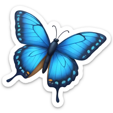 Blue butterfly flying sticker