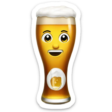 Bière avec un visage saoule  sticker