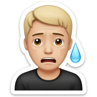 Jaw dropped crying face sticker