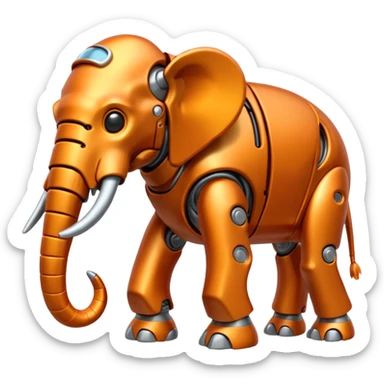 Little completely orange mammouth cyborg sticker