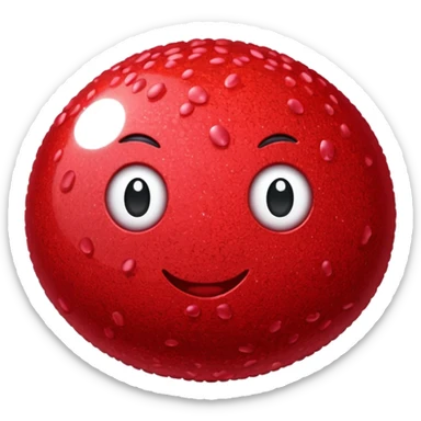 red glitter rice ball sticker