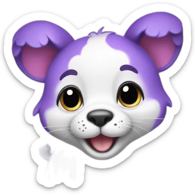 happy violet animal sticker