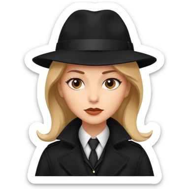 detective woman in long coat sticker