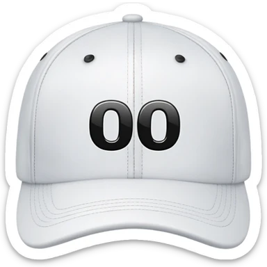 turned white cap with black number “0” on it sticker