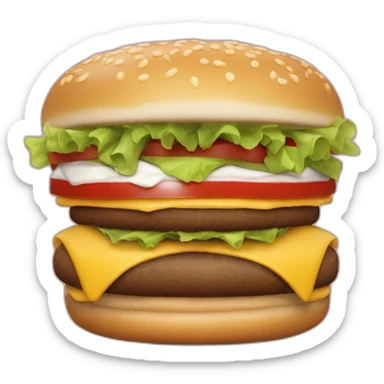 Chico con barba corta y tripita comiéndose una amburguesa una sticker