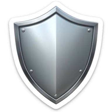 generate a ultra realistic shiny steel shield sticker