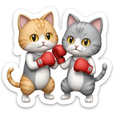 Two cats boxing sticker