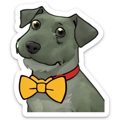 Schnauzer wearing bow tie sticker