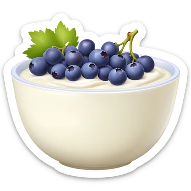 yoghurt bowl with grapes and blueberries sticker