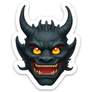 oni dark dragon japanese mask sticker