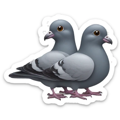 pigeon on top of another pigeon sticker