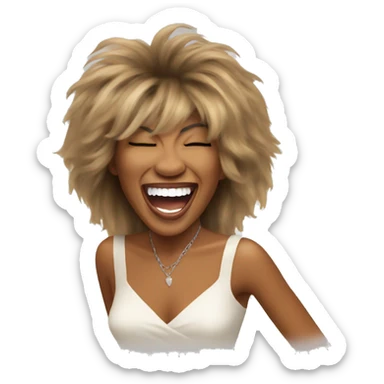 tina turner laughing hard sticker