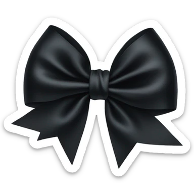 Black satin bow sticker