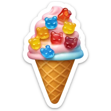 ice cream with gummy bears sticker