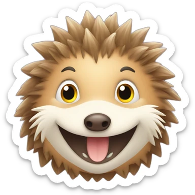 smiling hedgehog playing games sticker