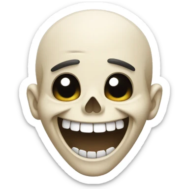 laughing skull with baldness sticker