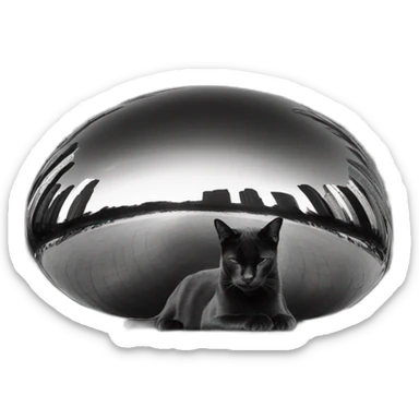 black cat sleeping on chicago bean sticker