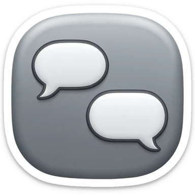 Simple grey chat bubble, messaging icon sticker
