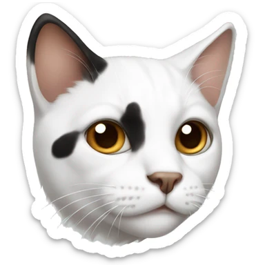 white cat with brown and black spots sticker