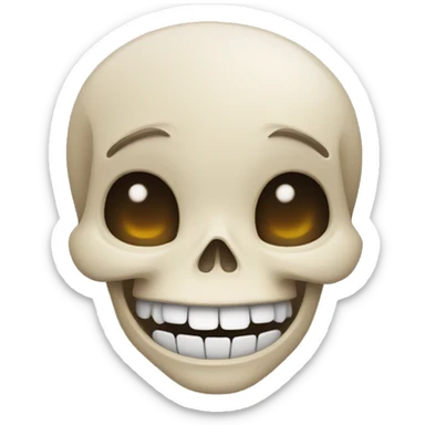 Skull mixed with laugh sticker