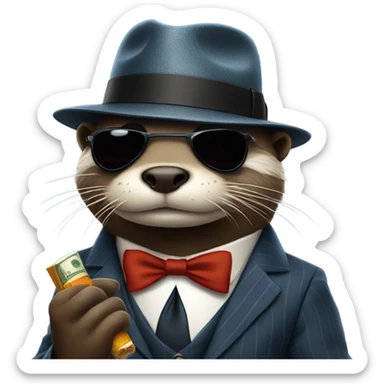 Gangster otter sticker