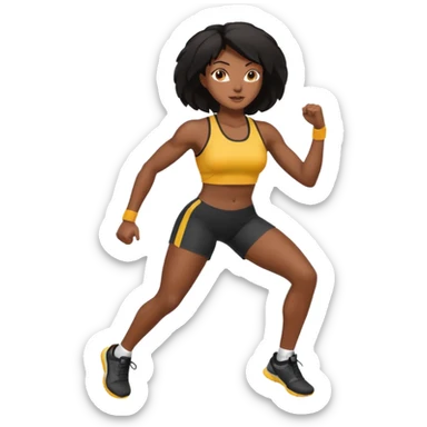 Femme noire avec cheveux noir et qui fait du sport sticker