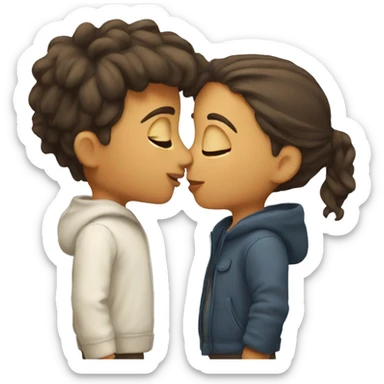 cute kissing couple  sticker
