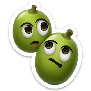 stack of two olives but one is feeling weird sticker