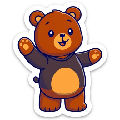 Teddy bear blowing kisses  sticker