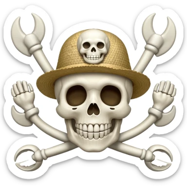 A skeleton with a propeller hat sticker