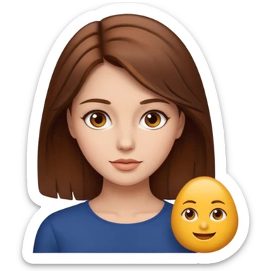 Mujer linda con pelo castaño lasio y morena clara sticker